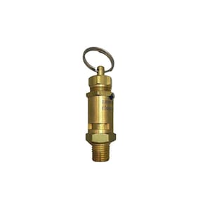 Válvula De Seguranca Em Latão, Rosca 1/4 Pol Bsp, Regulada Entre Estagio 90 A 100 Psi, Uso Em Compressor De Ar - At