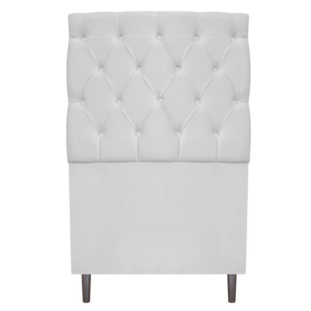 Cabeceira Estofada Liverpool 90 Cm Solteiro Corano Branco