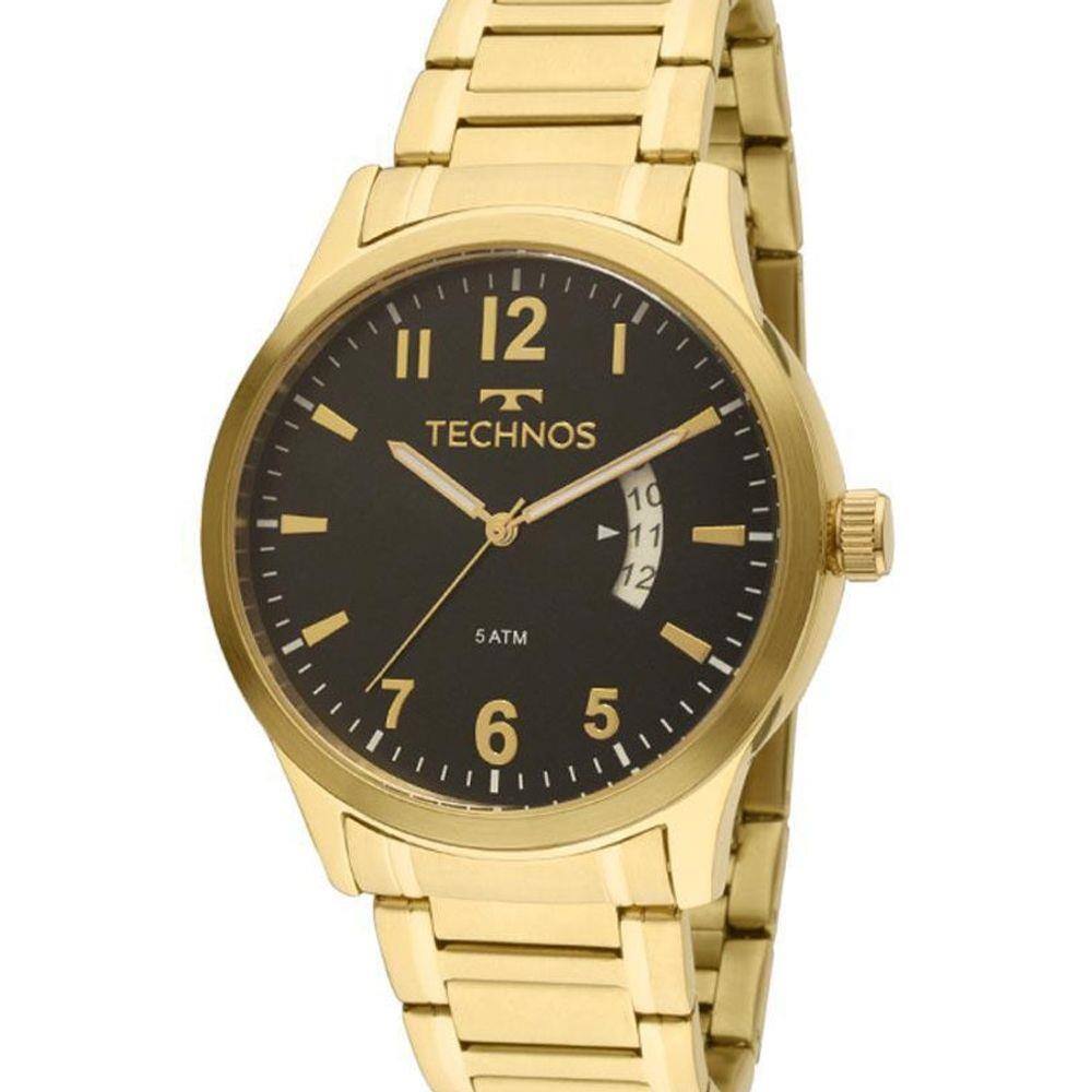 Relogio masculino technos dourado banhado ouro 2115mpi4a | Casas Bahia