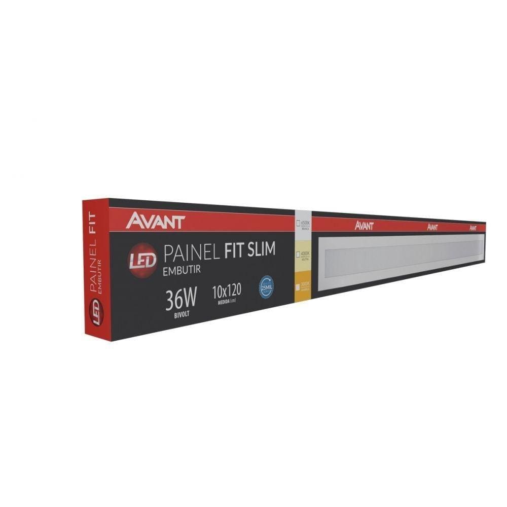 Painel Fit Slim De Embutir Luz Amarela 3000k Avant 100x1200