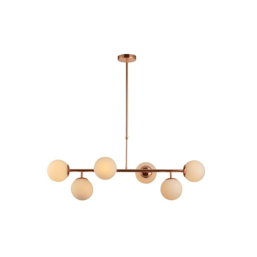 Pendente Pérola Constelação Cobre Brilho Avant 6 Lâmpadas G4