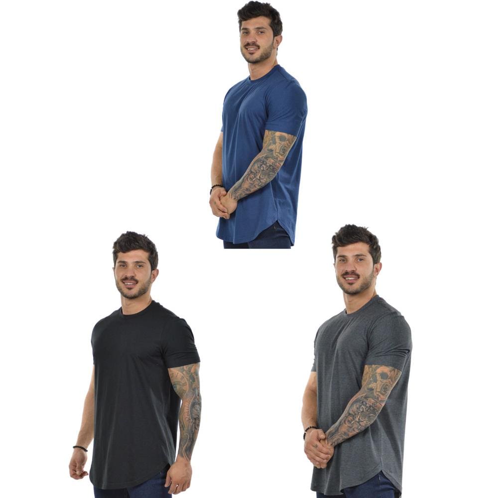 Kit 3 camisetas longa masculina fenomenal (sem elasticidade)