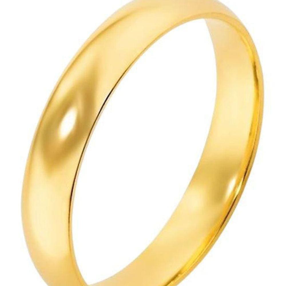 Aliança Anatômica Banhada A Ouro 18K 4Mm Tamanho 27