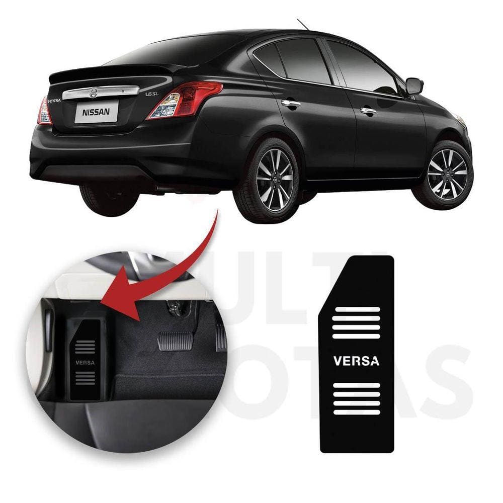 Descanso De Pé Nissan Versa 2016 A 2020 Aço Escovado Preto
