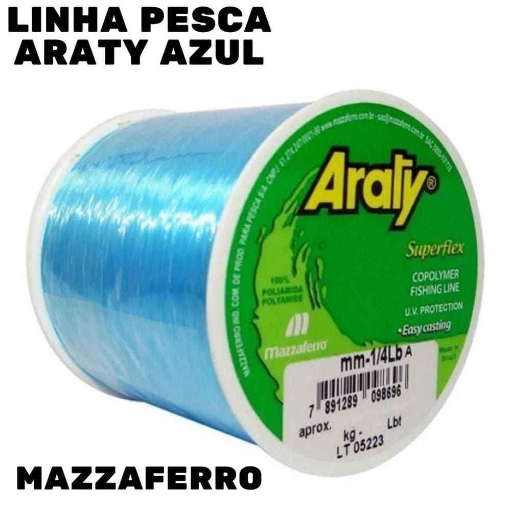 Linha Monofilamento Araty Superflex Azul Mazzaferro 0,60mm