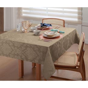 Toalha Mesa Quadrada De Jacquard 1,40M X1,40M Caqui