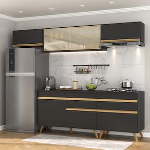 Cozinha Completa 5 peças c/ Armário e Balcão MP3710 Veneza GB Preta