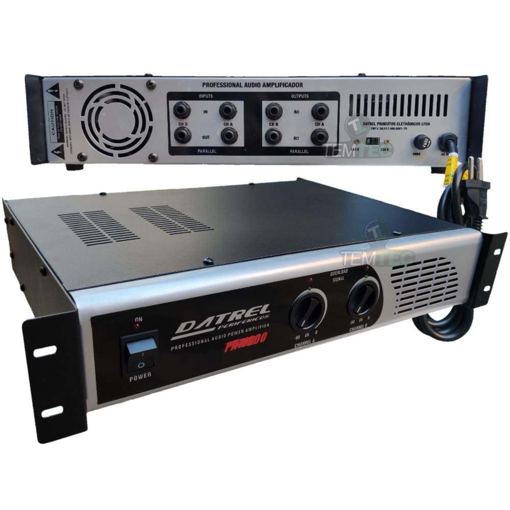 Potencia Amplificador 600W 4 Ohms Caixa De Som Profissional