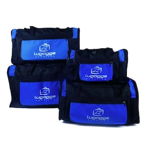 Kit 4 bolsa mala sacola viagem pequena media grande extra grande azul