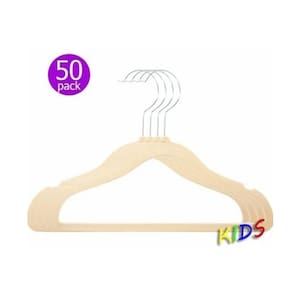 Kit 50 Cabides Veludo Infantil Slim Ultrafino Bege / Creme