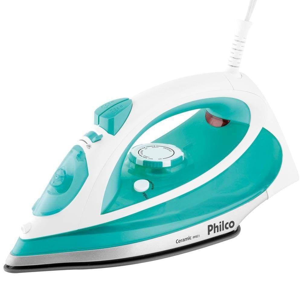 Ferro De Passar Philco A Vapor Ceramic Verde 220V - Pfec1