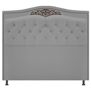 Cabeceira Estofada Yasmim 195 Cm King Size Corano Cinza