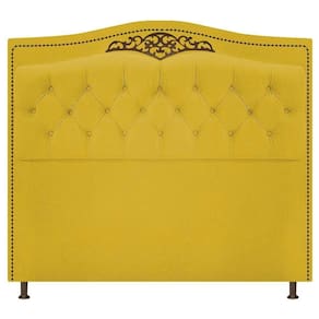 Cabeceira Estofada Yasmim 90 Cm Solteiro Suede Amarelo