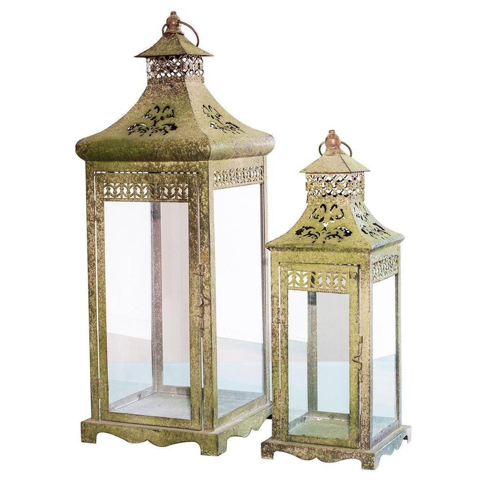 Conjunto De Lanterna Preparação Rustica Cor Verde