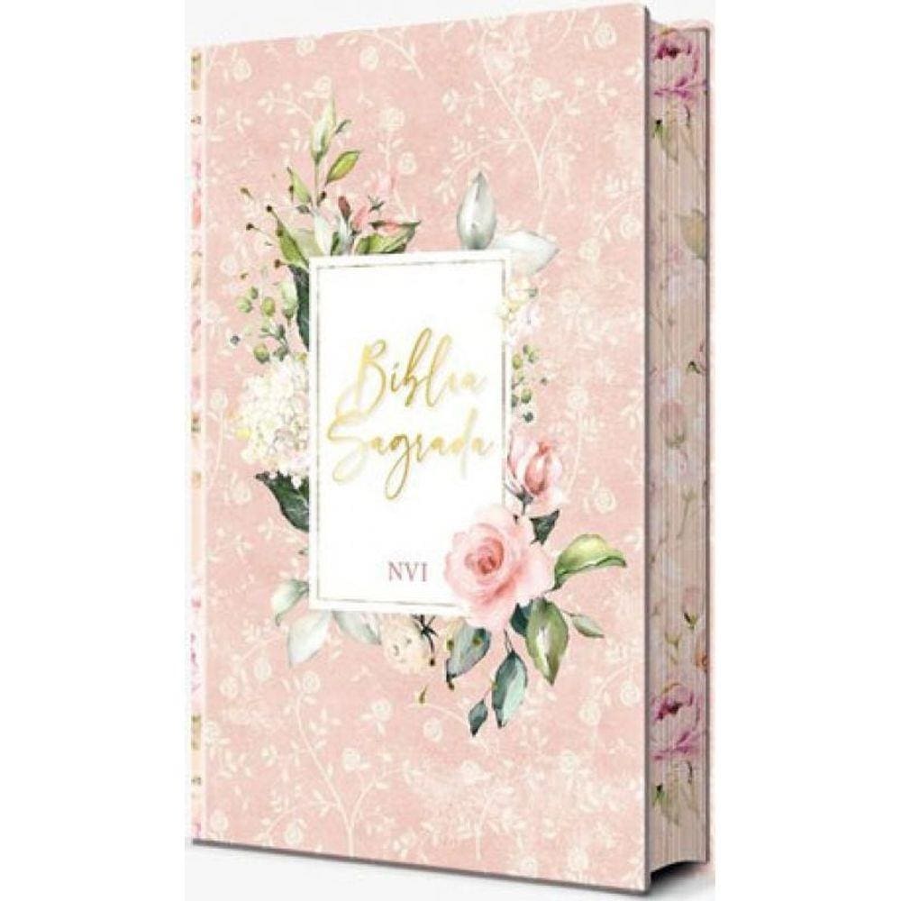 Bíblia Sagrada Flores Rosa - Nvi