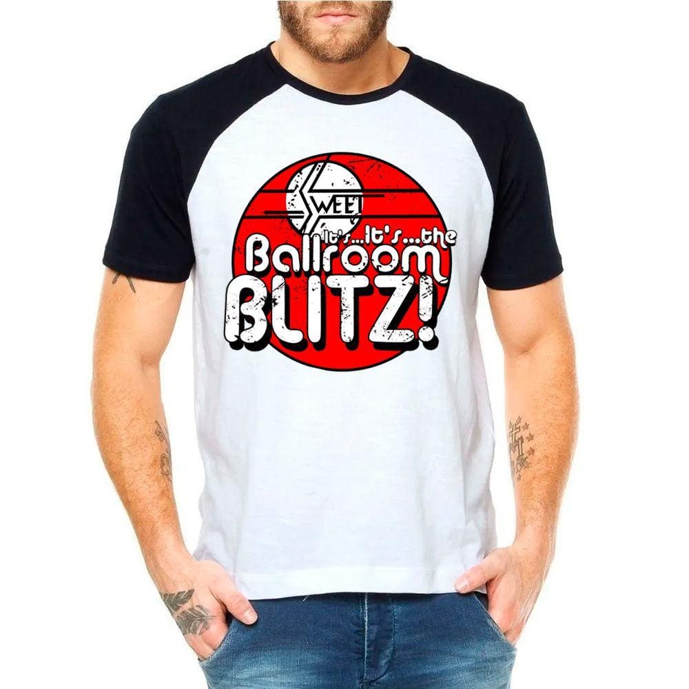 Camiseta camisa The Sweet manga raglan banda de Rock Glan rock hard rock raridade