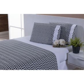 Jogo De Lençol Cama Viúva 100% Algodão 4 Peças Chevron
