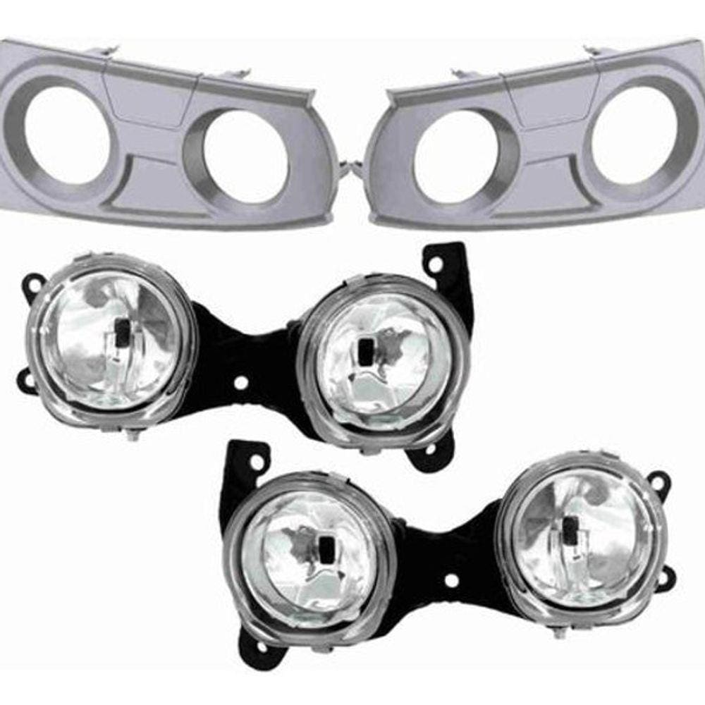 Kit Farol Auxiliar Iveco Stralis Nino Par Com Molduras
