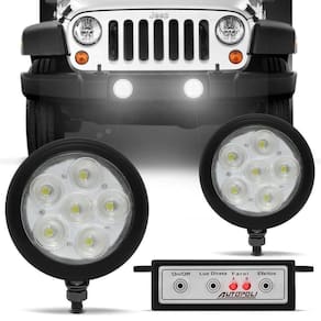 Milha Strobo Safetycar Redondo 6 Leds Corpo Preto Amarelo