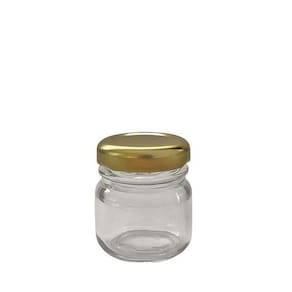 Pote De Vidro 40 Ml Com Tampa Metálica Ouro - Kit Com 25 Un