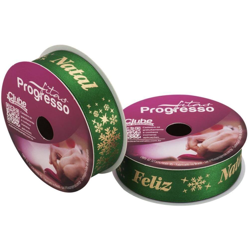 Fita De Cetim Decorada 22mmX10m Natalino Fitas Progresso