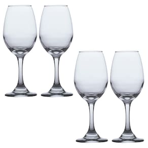 4 Taças de Vidro Resistente Vinho Tinto e Agua 318ml Luxo
