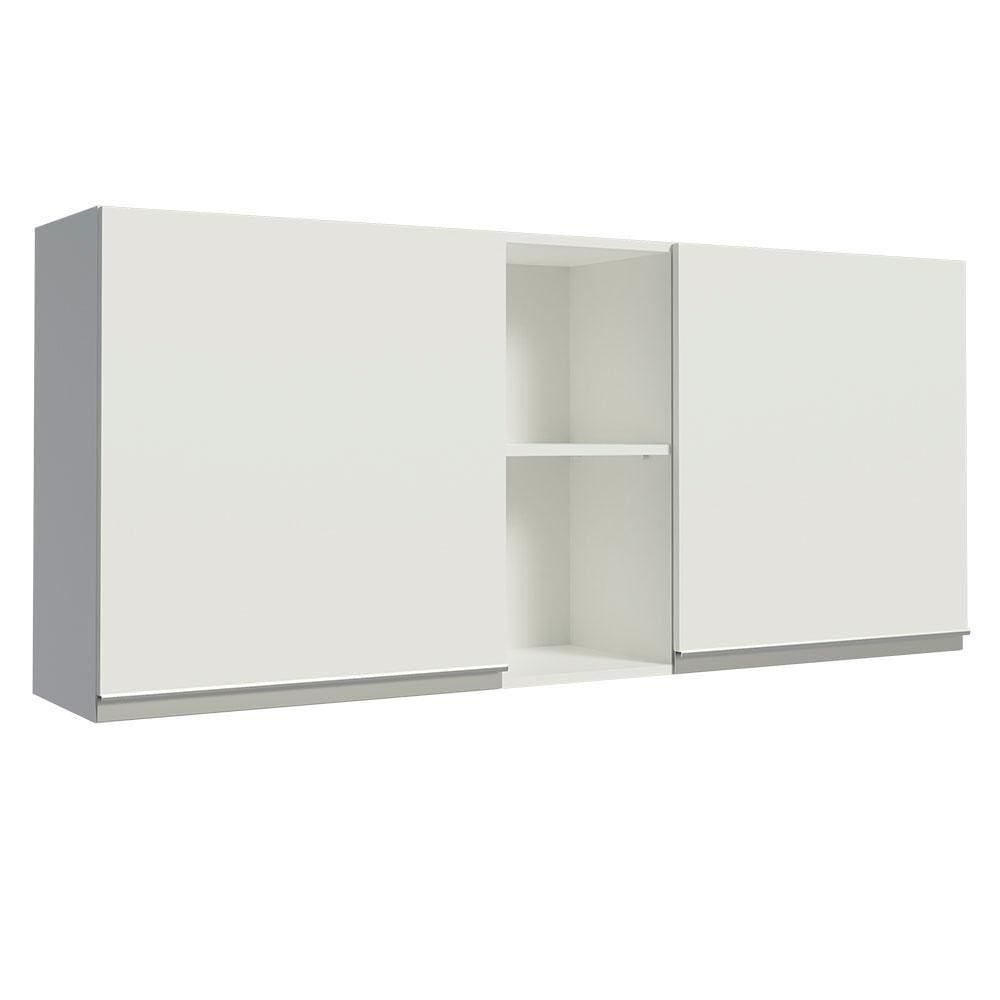 Armário Aéreo Madesa Glamy 150 cm 2 Portas e 2 Nichos - Branco