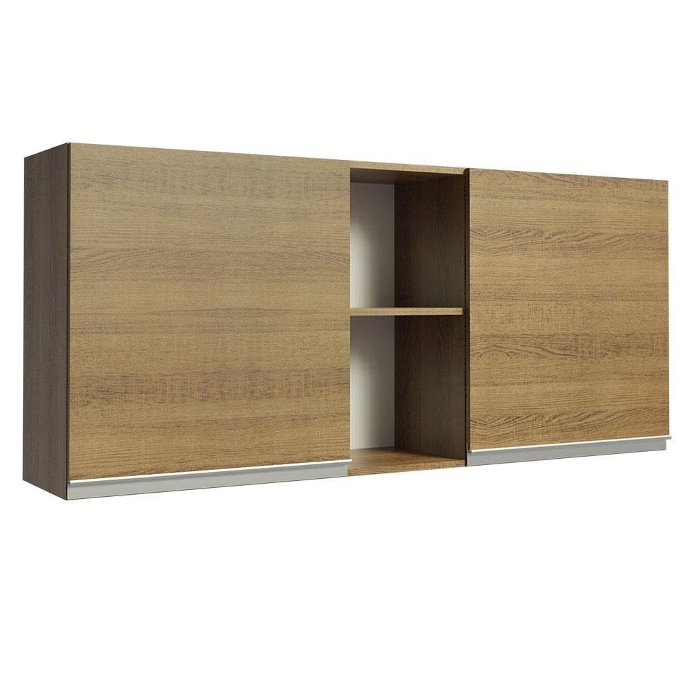 Armário Aéreo Madesa Glamy 150 cm 2 Portas e 2 Nichos - Rustic