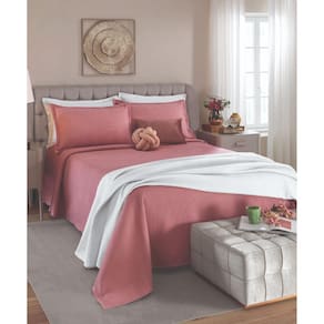 Kit Colcha Solteiro Dohler 2 Peças 1,60x2,50m Piquet Rosa