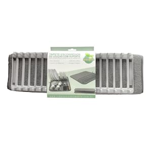 Tapete Escorredor de Louças 40x45 Cinza Com Suporte