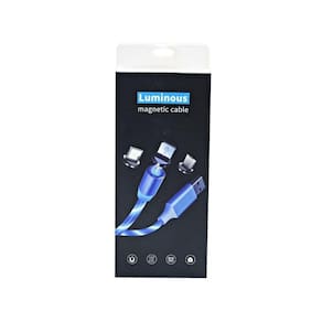 Carregado Magnético Luminoso Neon Cabo Tipo C 3 Em 1 Usb