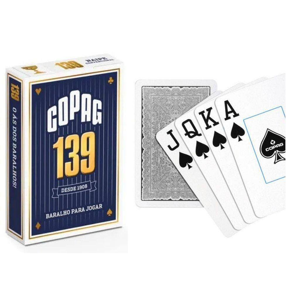 Baralho 139 Tradicional COPAG, Naipe Convencional ou Grande, Azul ou  Vermelho, 55 Cartas para Jogar