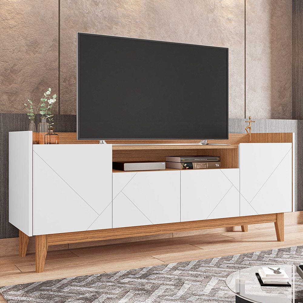 Rack Sala Adria para TV até 60 Polegadas c/ Pés de Madeira