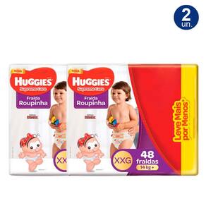 Kit 2X 48 Fraldas Fralda Roupinha Huggies Supreme Care Tamanho XXG Pacote Hiper Descartáveis
