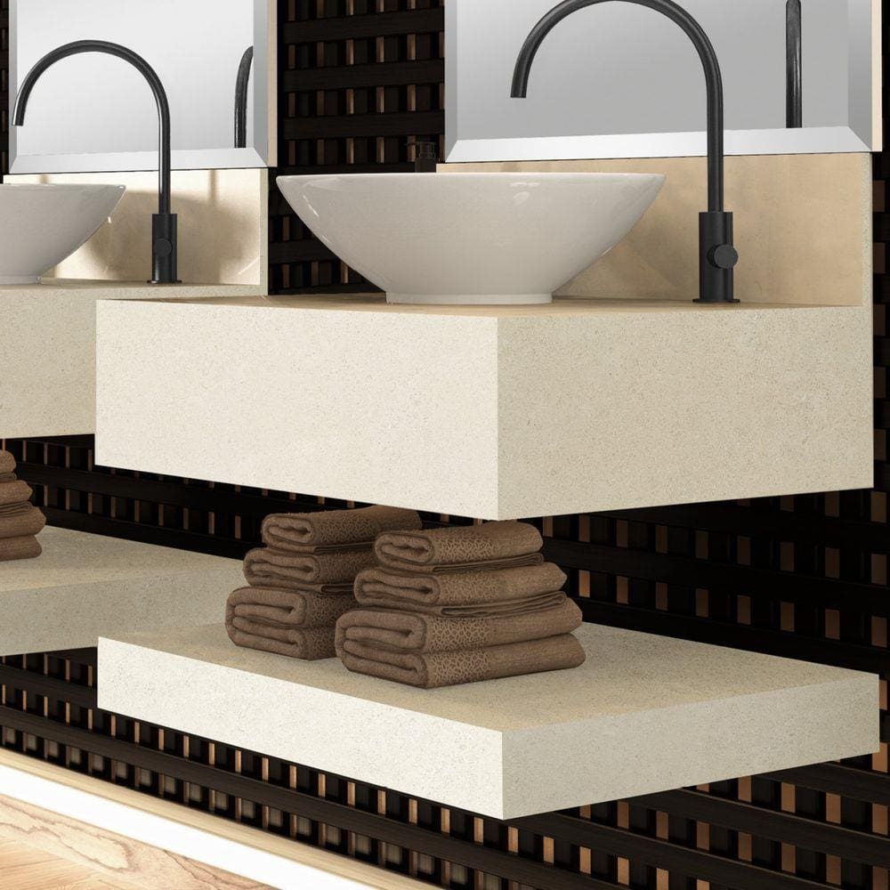 Prateleira Porcelanato Técnico Polido para Banheiro 60cm Max Blu Bianco