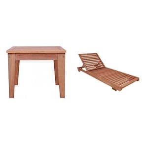 Conjunto Espreguiçadeira Roma e Mesa de Centro Roma Cedro Rosa Madeira