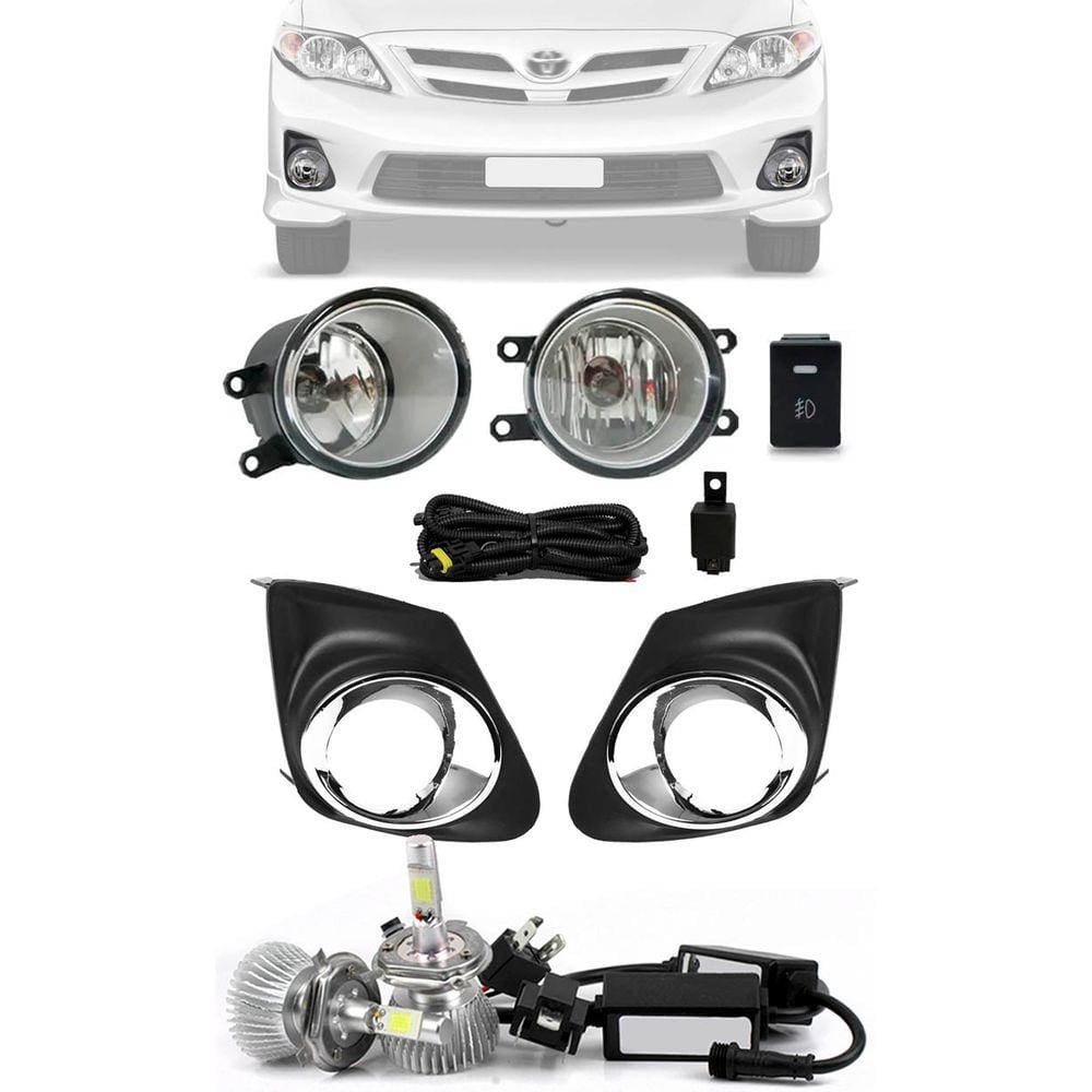 Kit Farol de Milha Neblina Toyota Novo Corolla 2012 2013 + Kit Led