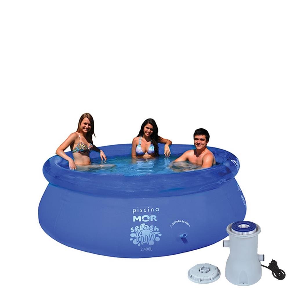 Kit Piscina Inflável Splash Fun 2400 Litros + Filtro Bomba 2.200l/h - Mor