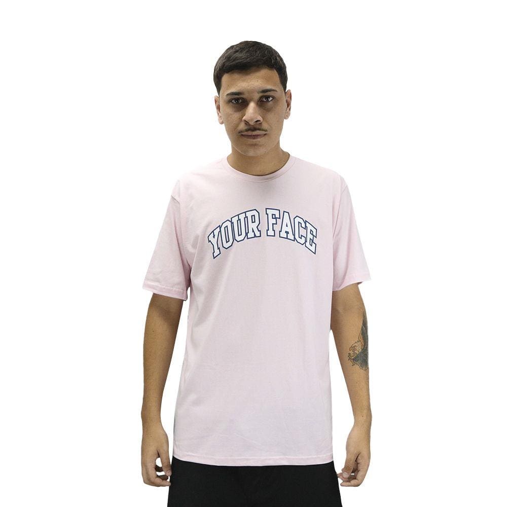 Camiseta Your Face High Rosa