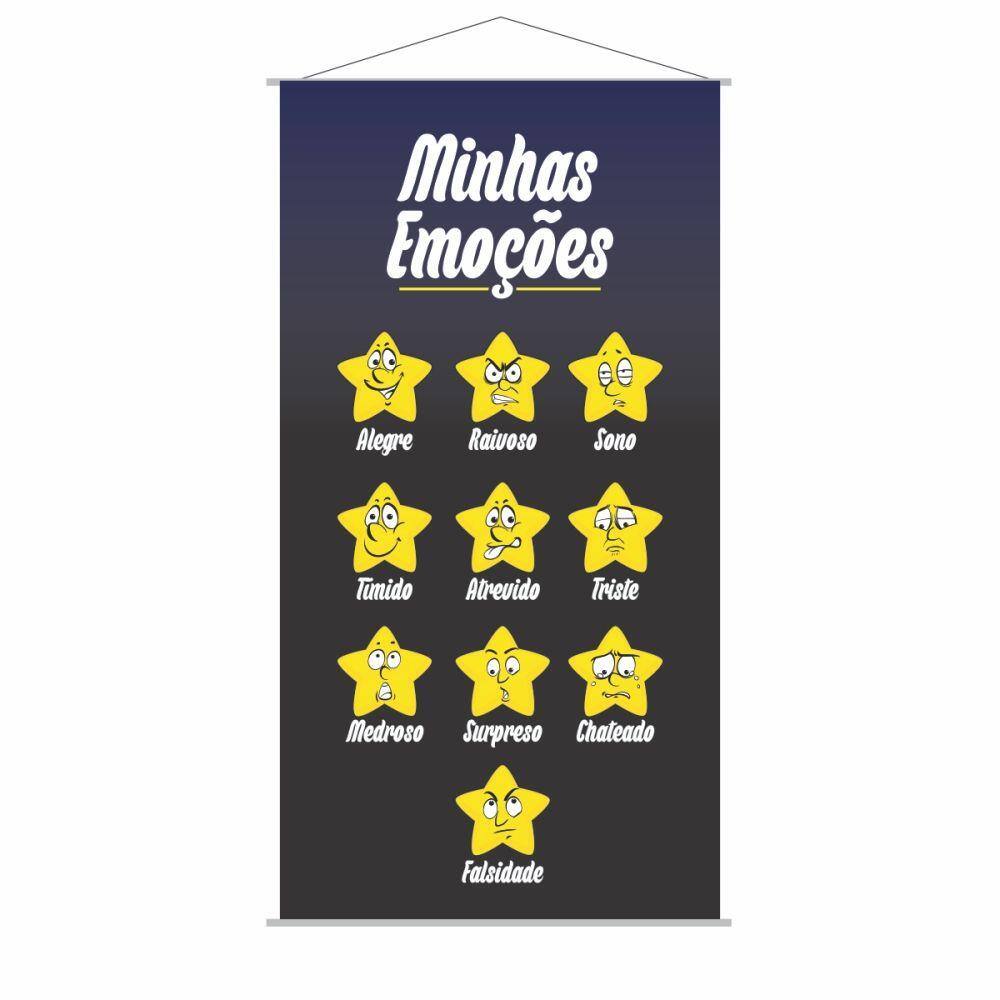 Banner Escolar Pedagógico Minhas Emoções 80x50cm