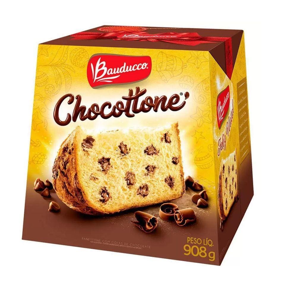 Chocotone Com Gotas De Chocolate Baudducco Panetone 908g