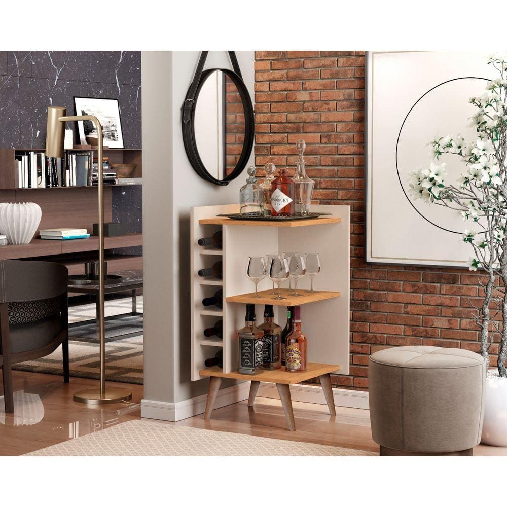 Adega De Canto Malbec cor Off White/Nature - Comprar Moveis em Casa