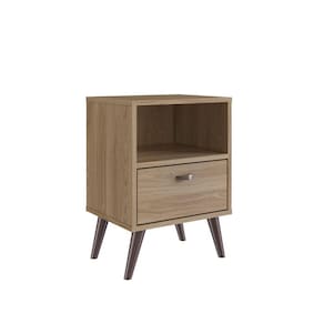Mesa de Cabeceira 1 Gaveta e 1 Nicho Completa Móveis Oak