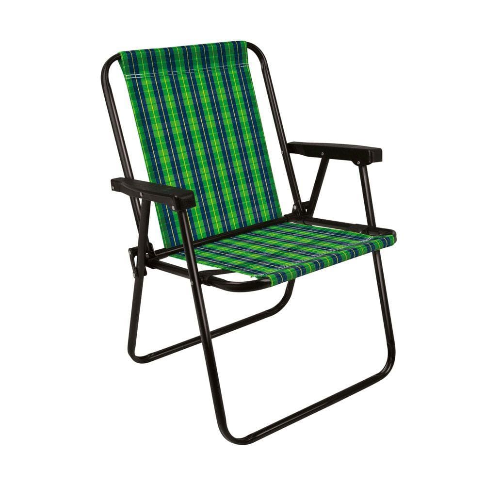 Cadeira De Área Varanda Lazer Jardim Piscina Camping Xadrez Aço Até 110kg - Mor