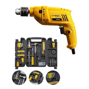 Furadeira Impacto 3/8 570W Gyfi2000 Hammer + Kit 200 Pçs 110V/220V