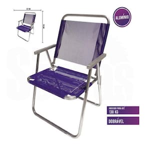 Cadeira De Praia Varanda Extra Larga 130Kg Em Aluminio