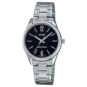 Relogio Feminino pequeno Prata com Fundo Preto