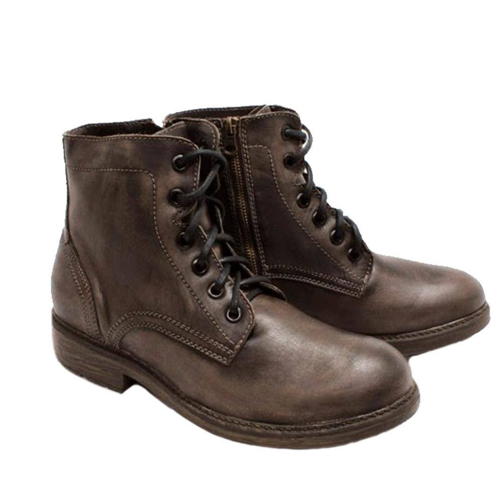 Bota couro democrata recortes marrom | Casas Bahia