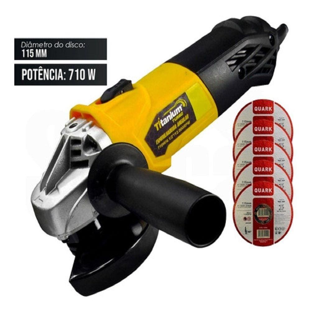 Esmerilhadeira Angular 4.1/2 710W 5033 Titanium 110V/220V + 5 Discos