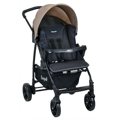 imagem-Carrinho De Bebê Ecco Cinza/Bege - Burigotto